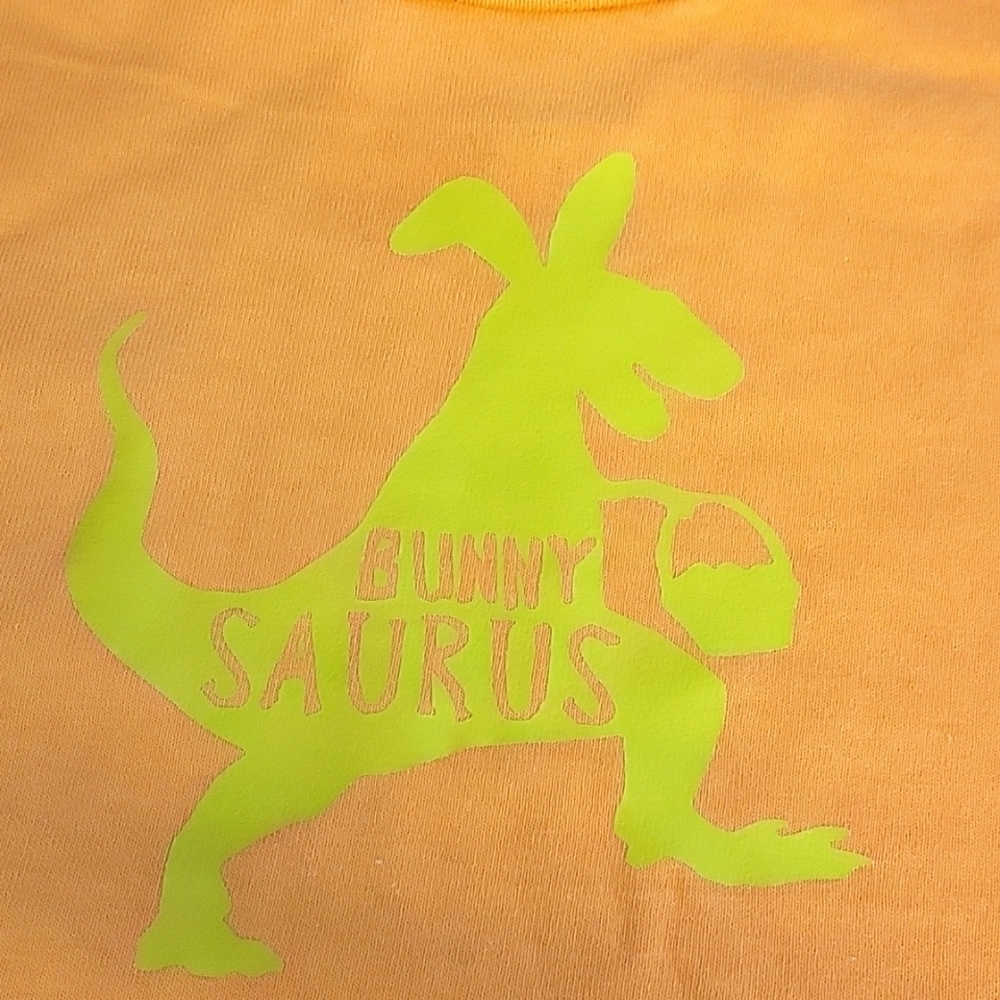 Bunnysaures Kids T-Shirt - Orange  XS Easter - Picture 2 of 2